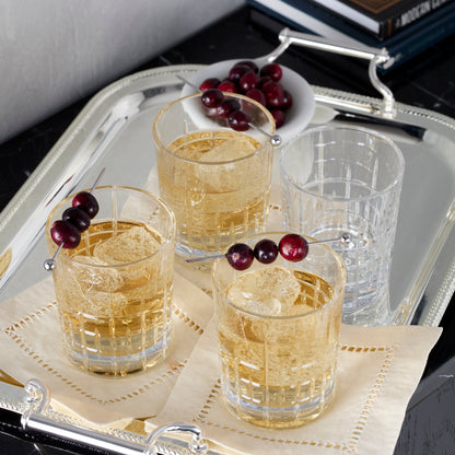 Deklan Crystal Double Old-Fashioned Glasses, Set of 4