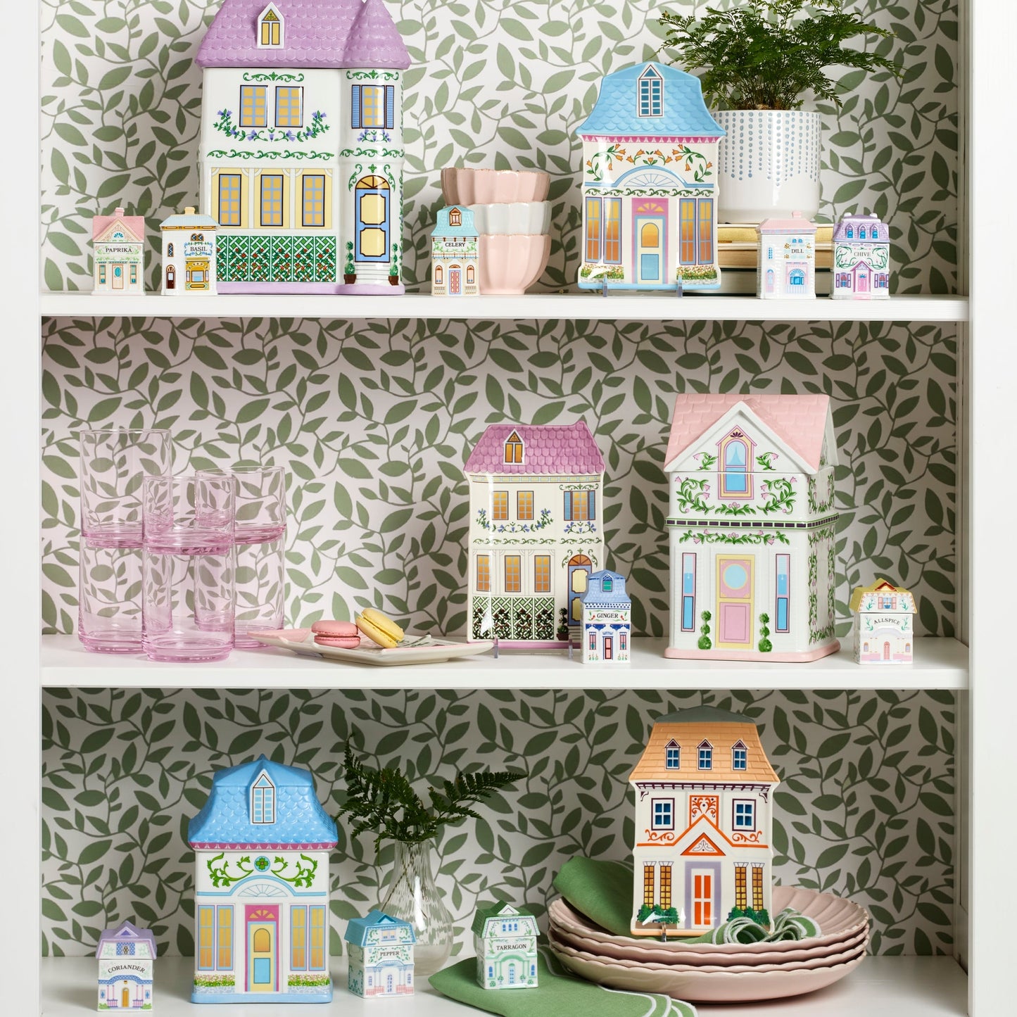 Lenox Spice Village House Accent Plates, Set of 4