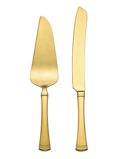 Portola Gold Satin 2-Piece Dessert Set