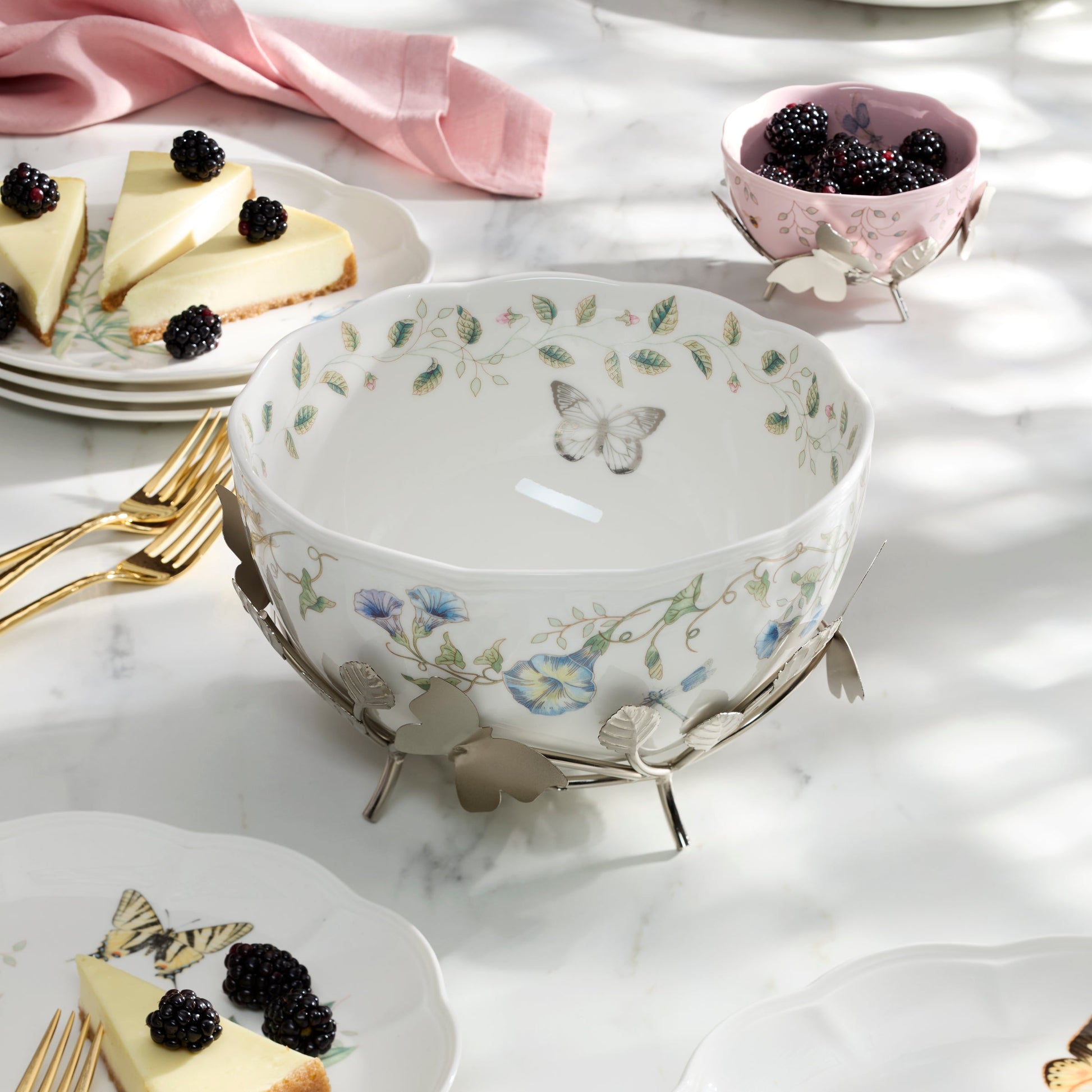 Butterfly Meadow 25th Anniversary Bowl with Stand