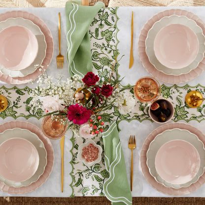 French Perle Scallop Blush 12-Piece Dinnerware Set