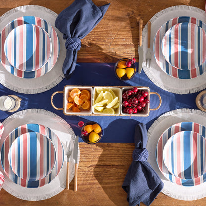 24 Seven Melamine Stripe 12-Piece Dinnerware Set