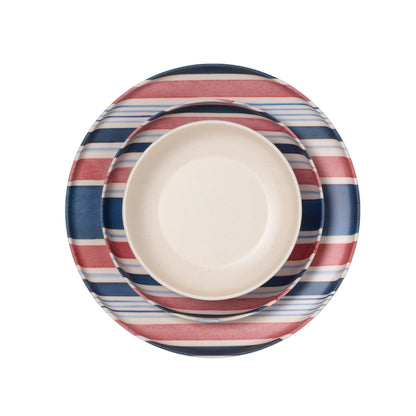 24 Seven Melamine Stripe 12-Piece Dinnerware Set