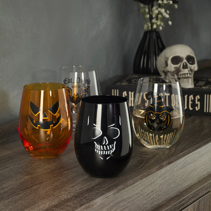 Vintro Halloween Stemless Wine Glasses, Set Of 4