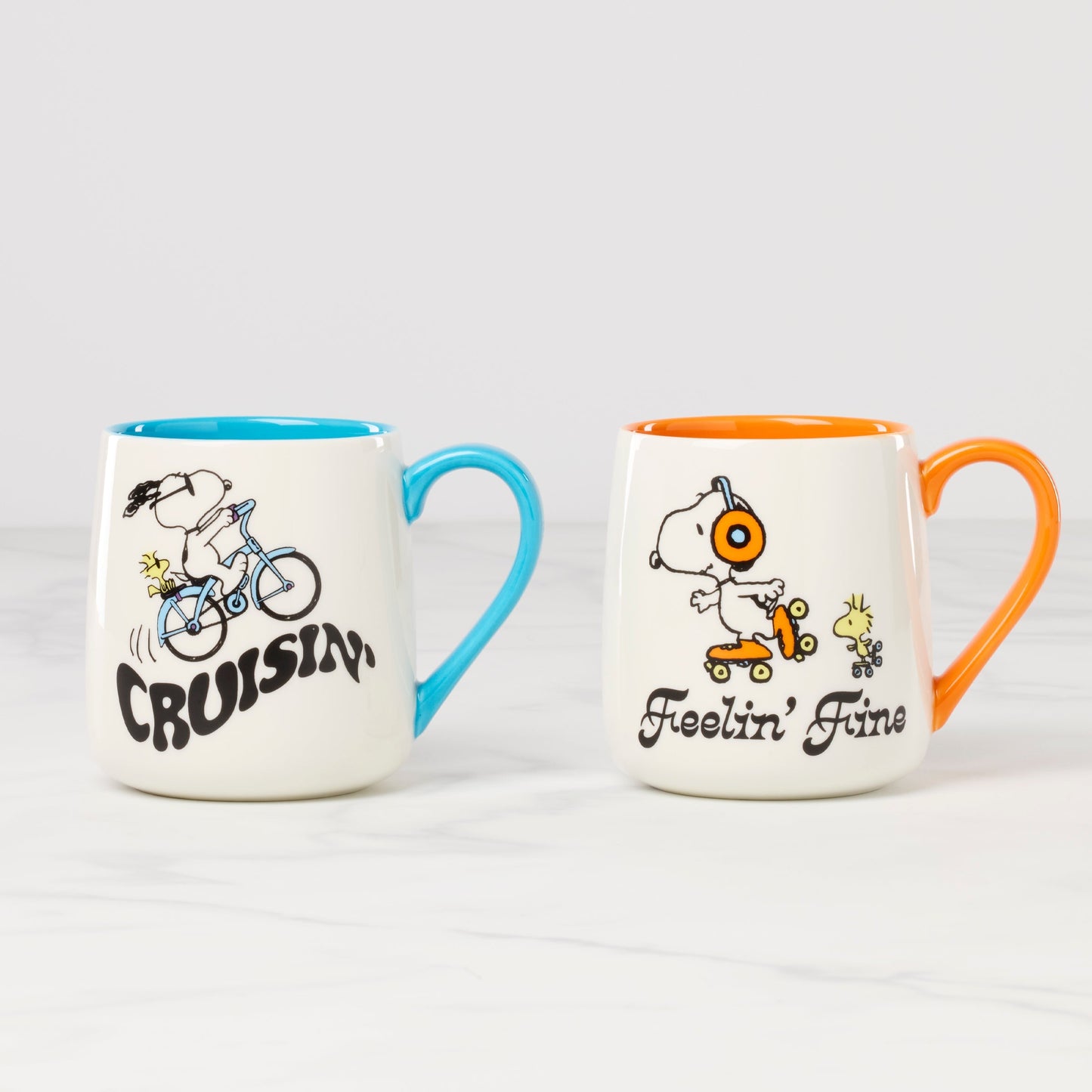 Peanuts Mugs Cruisin'-Feelin' Fine, Set of 2