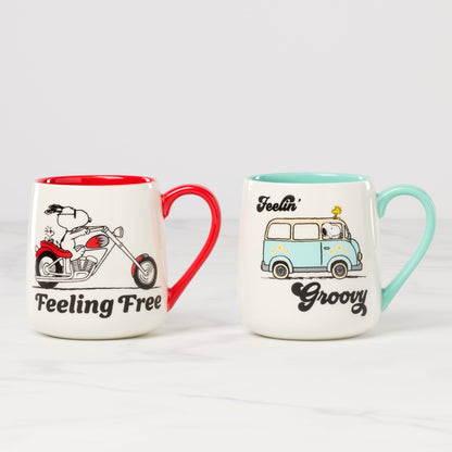 Peanuts Mugs Groovy-Feeling Free, Set of 2