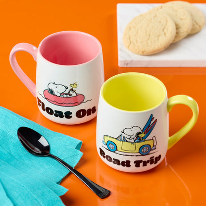 Peanuts Mugs Road Trip-Float On, Set of 2