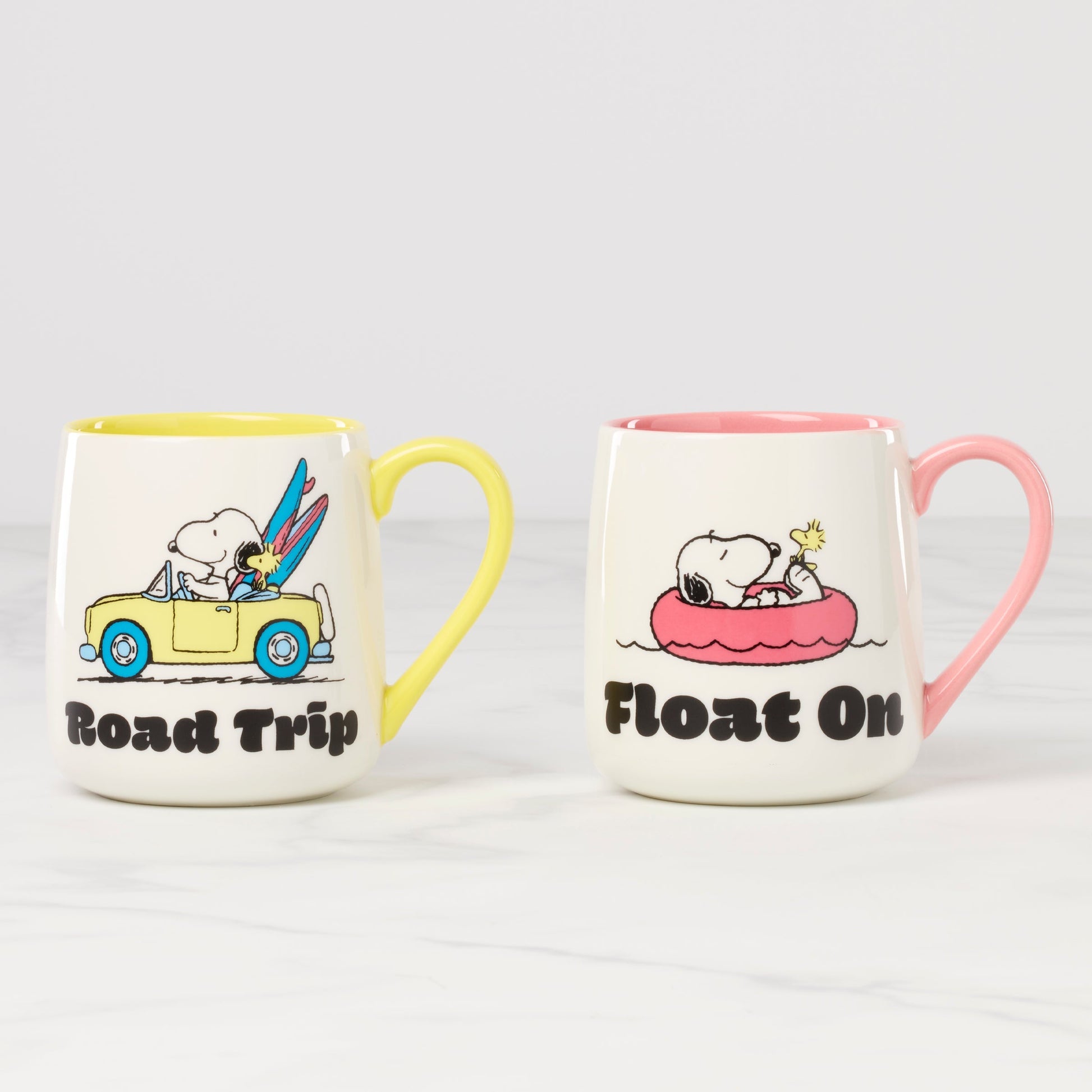 Peanuts Mugs Road Trip-Float On, Set of 2