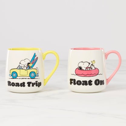 Peanuts Mugs Road Trip-Float On, Set of 2