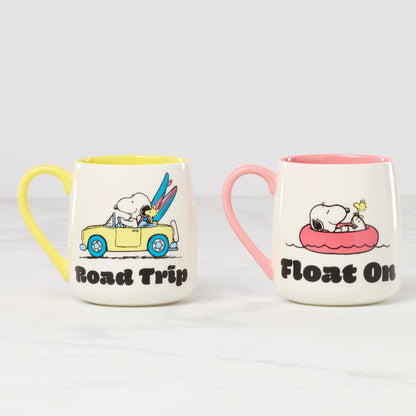 Peanuts Mugs Road Trip-Float On, Set of 2