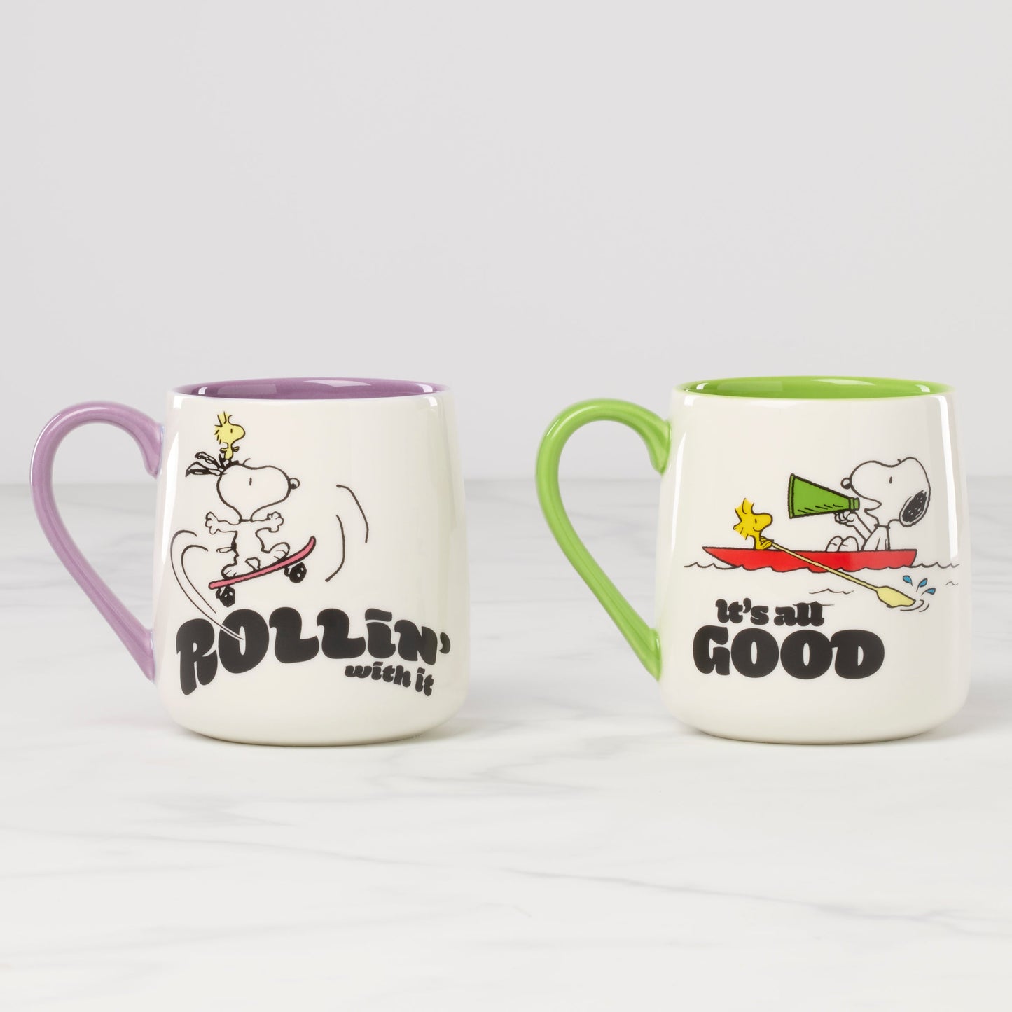 Peanuts Mugs Rollin'-All Good, Set of 2
