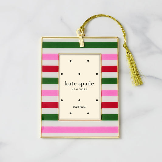 Be Jolly Stripe Mini Photo Frame Ornament
