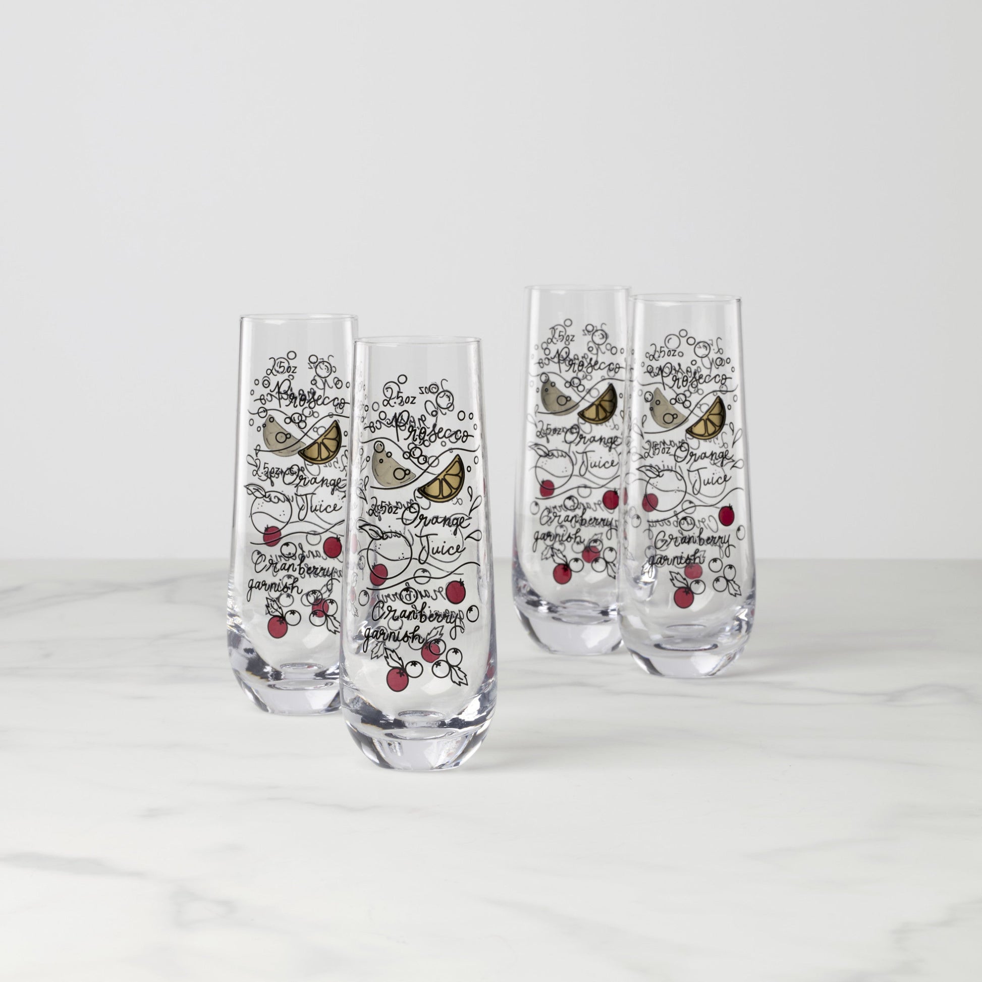 Make Merry Stemless Flute Glasses, Set of 4