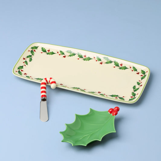 Holiday Tray Set with Spreader 3-Piece Set