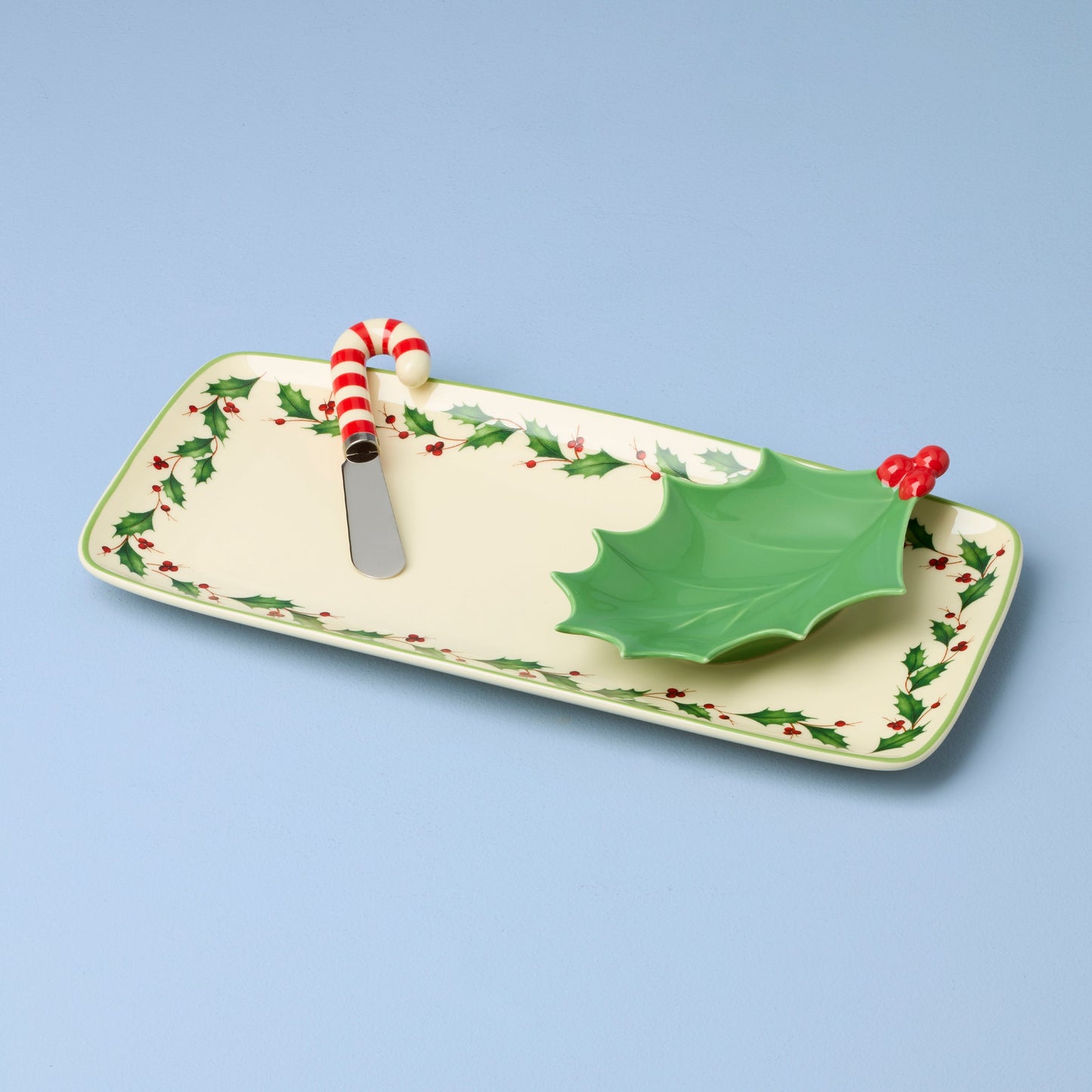 Holiday Tray Set with Spreader 3-Piece Set