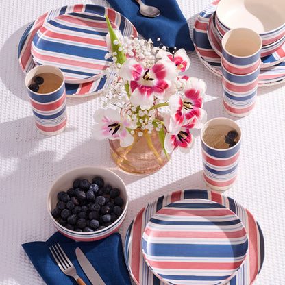 24 Seven Melamine Stripe 12-Piece Dinnerware Set