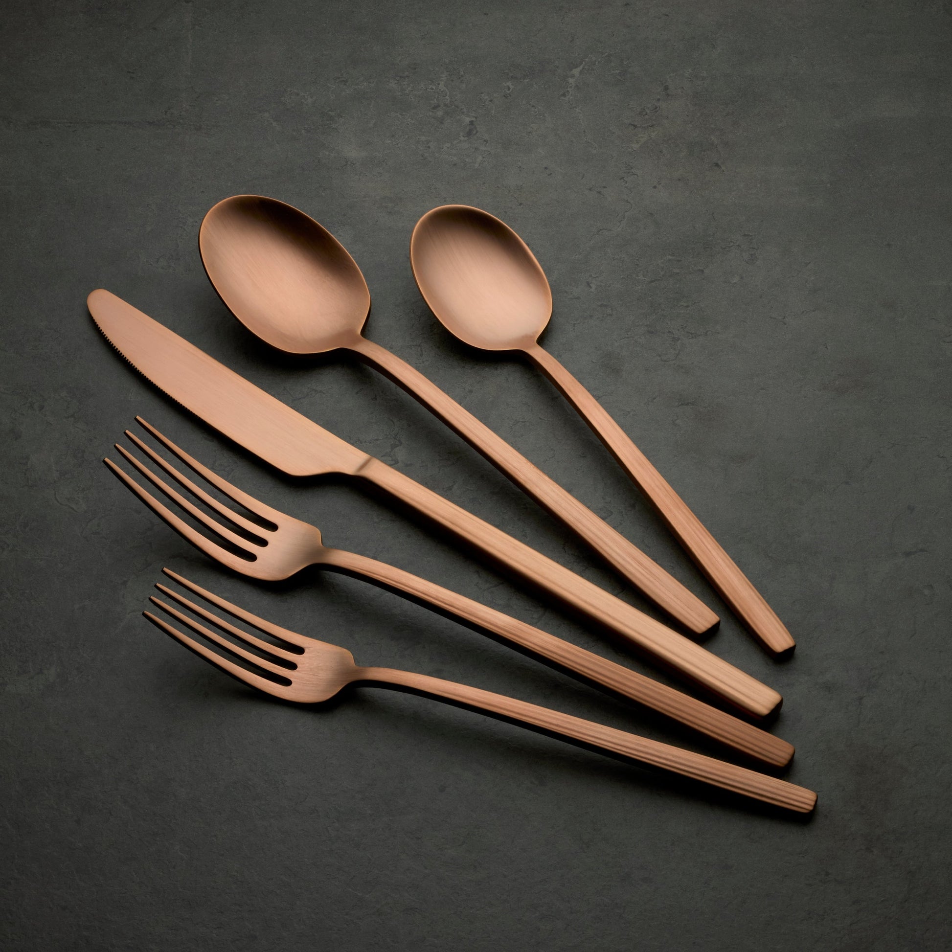 Dean Rose Gold Satin 20-Piece Flatware Set