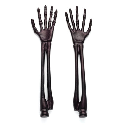 Vintro Halloween Skeleton Black Satin 2-Piece Salad Servers