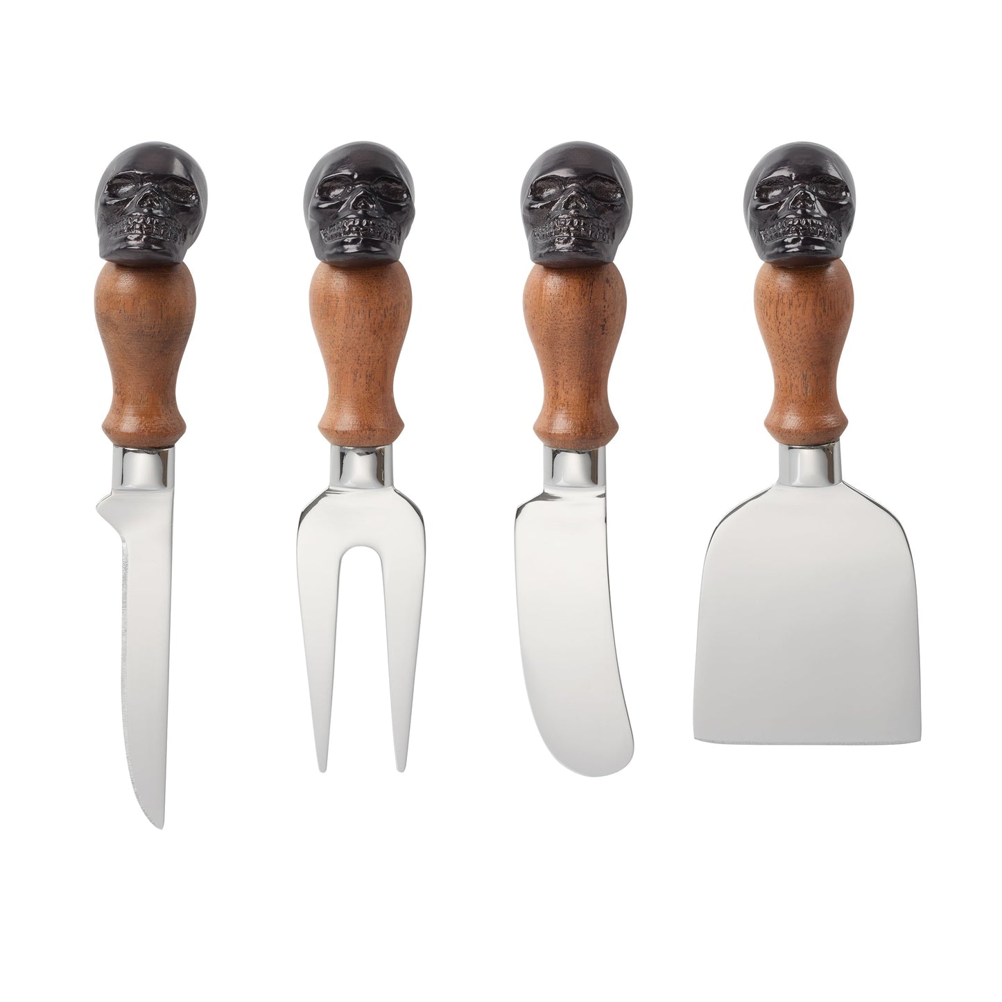 Vintro Halloween Skull Mirror 4-Piece Cheese Set