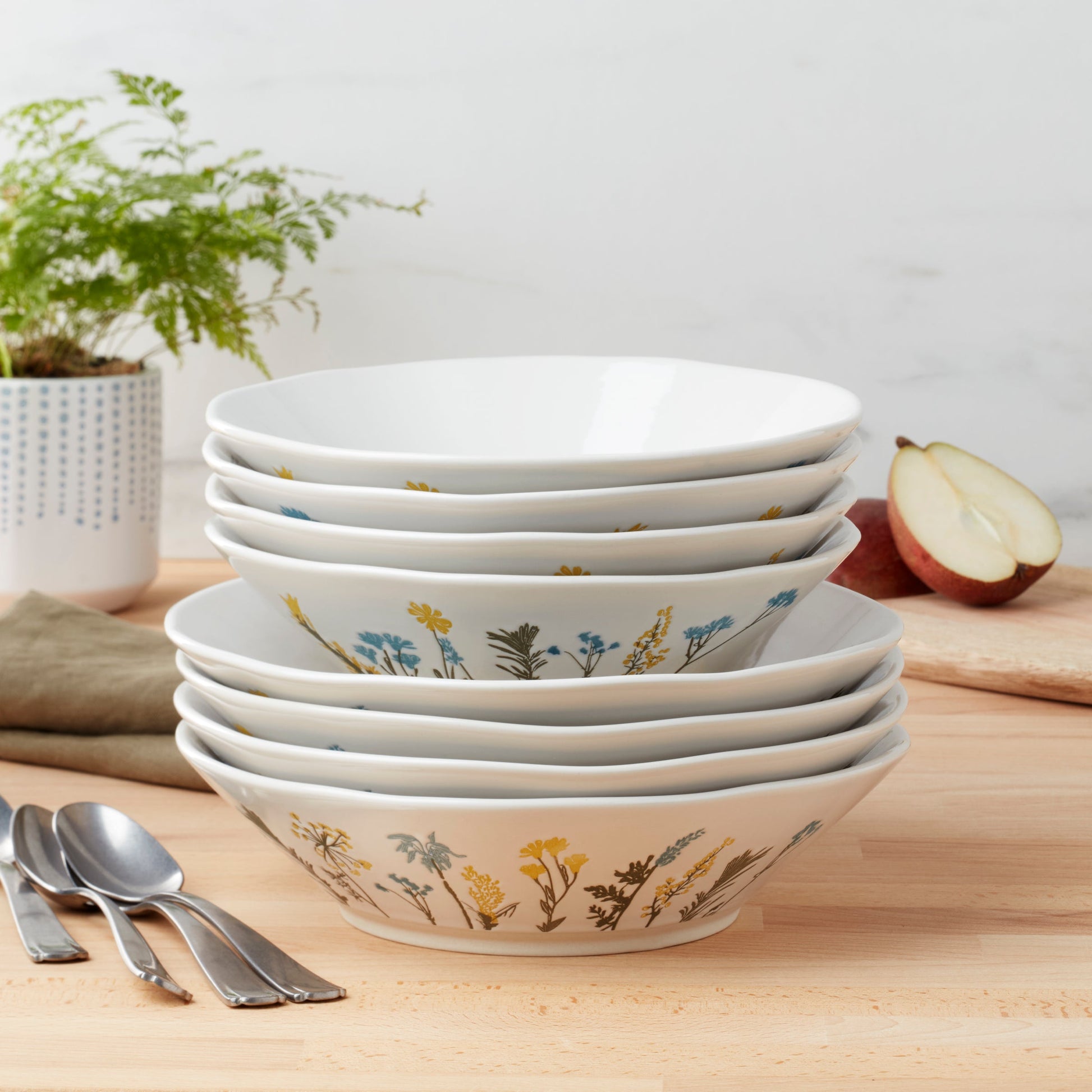 Wildflowers Dinner Bowls, Set of 4