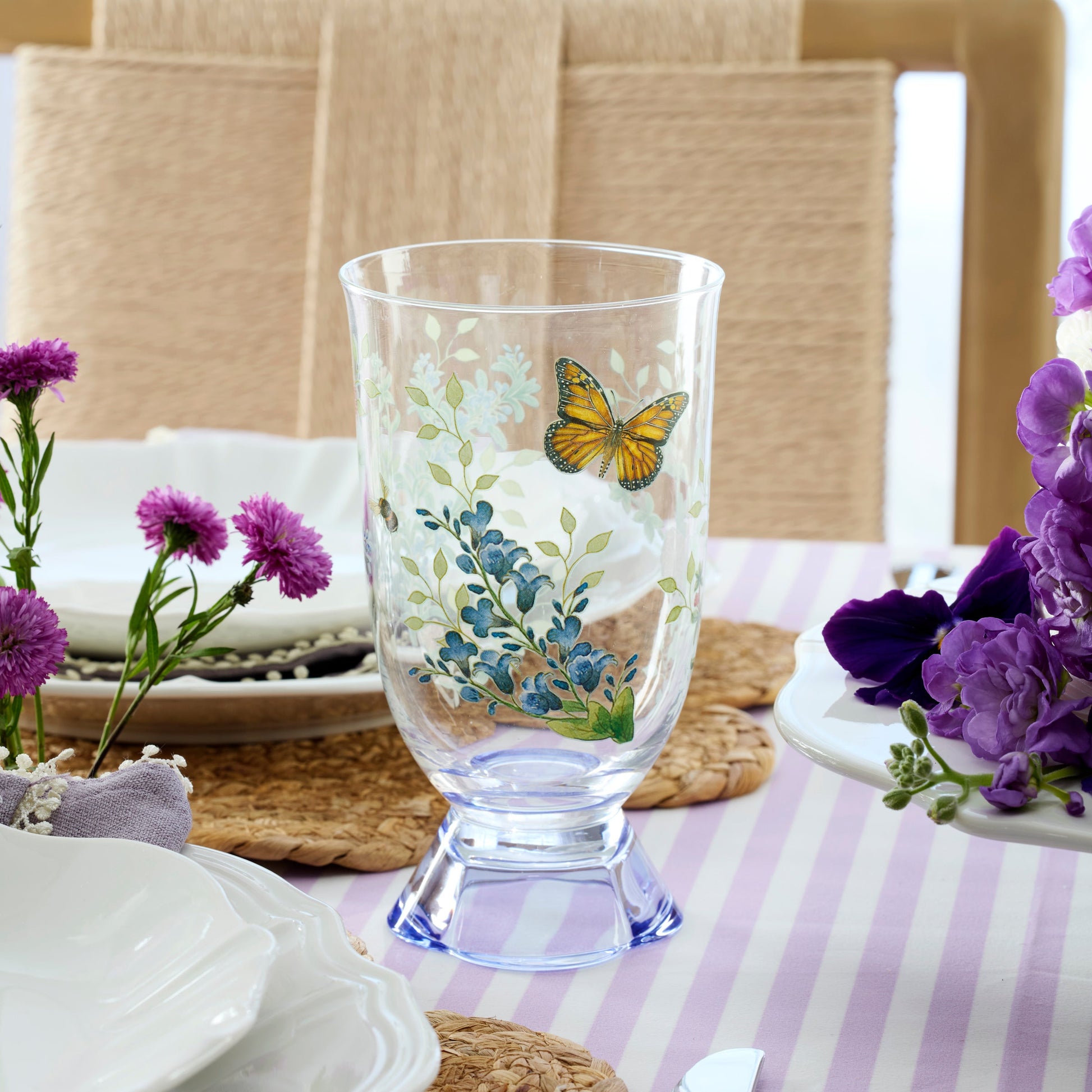 Butterfly Meadow Herbs Tall Tumblers, Set of 4