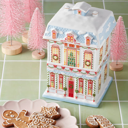 Lenox Holiday Village Christmas Cookie Jar