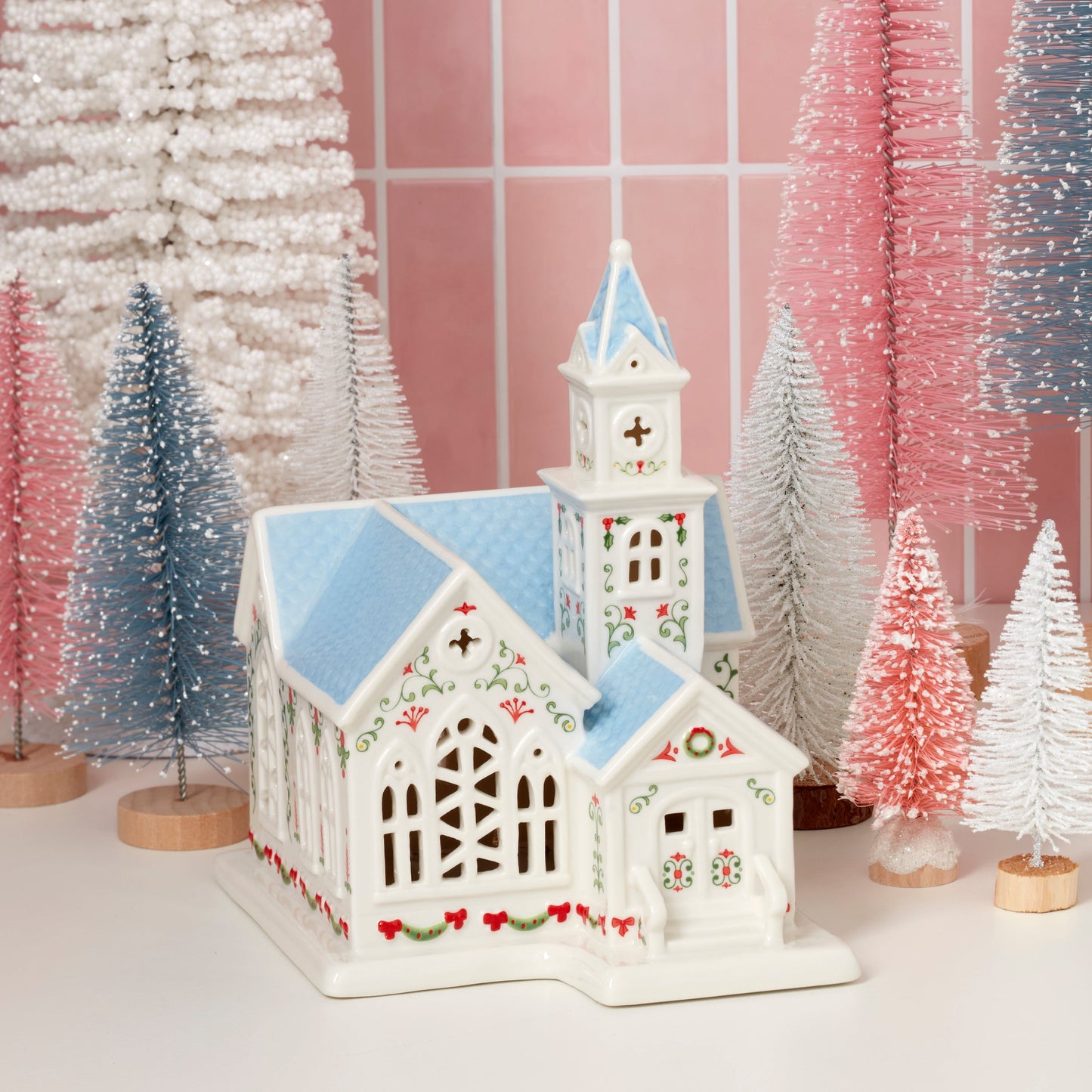 Lenox Holiday Village Lit Christmas Church Figurine