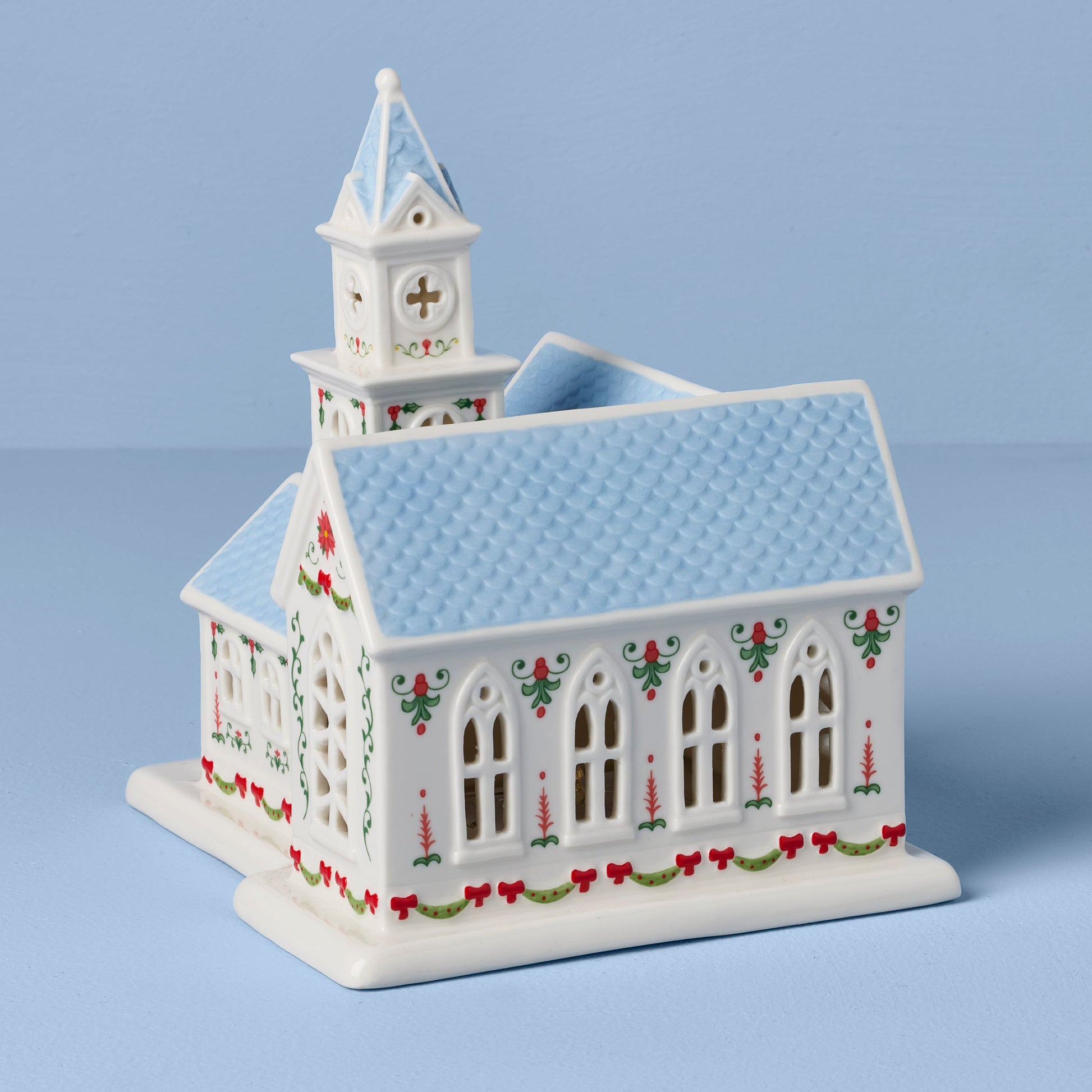 Lenox Holiday Village Lit Christmas Church Figurine