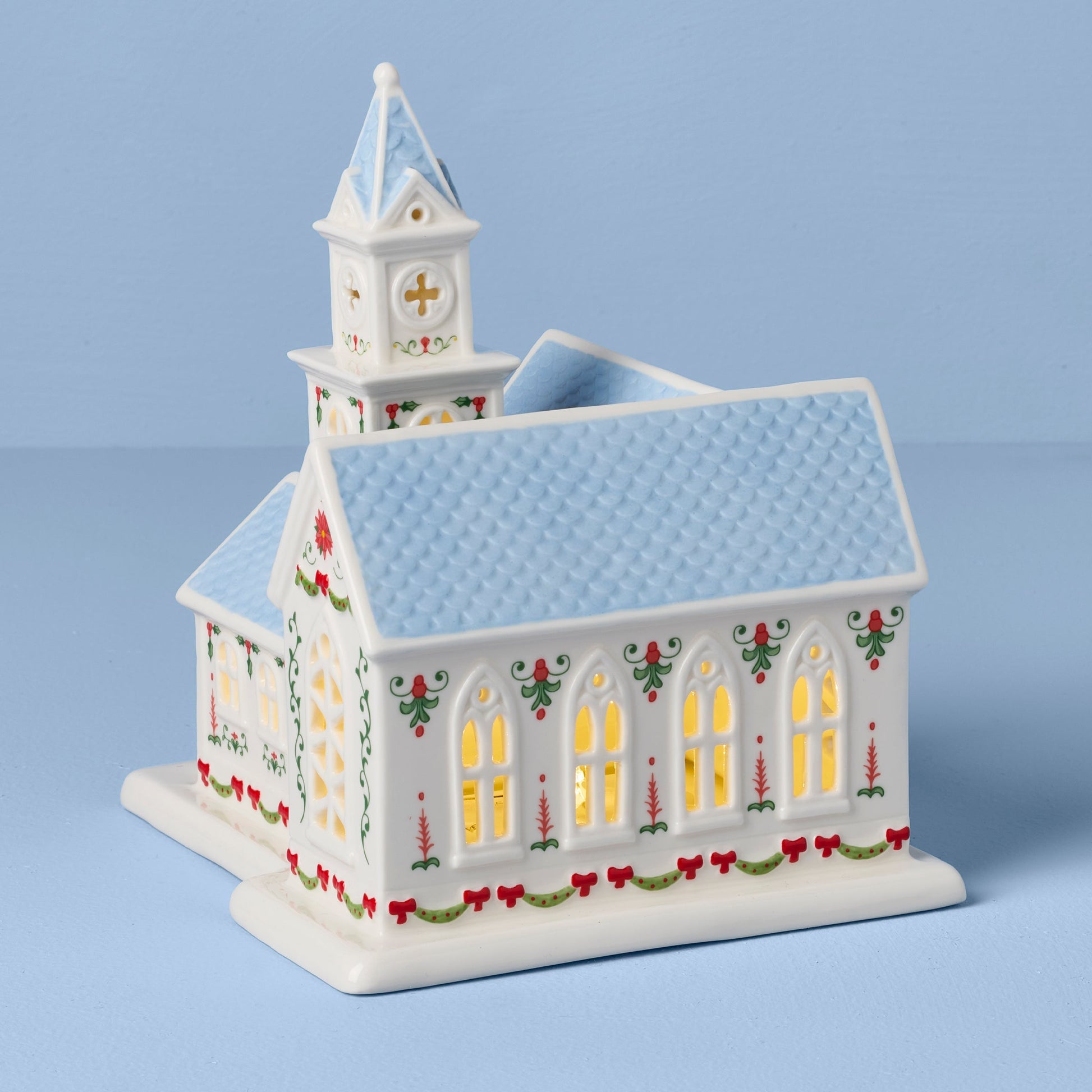 Lenox Holiday Village Lit Christmas Church Figurine
