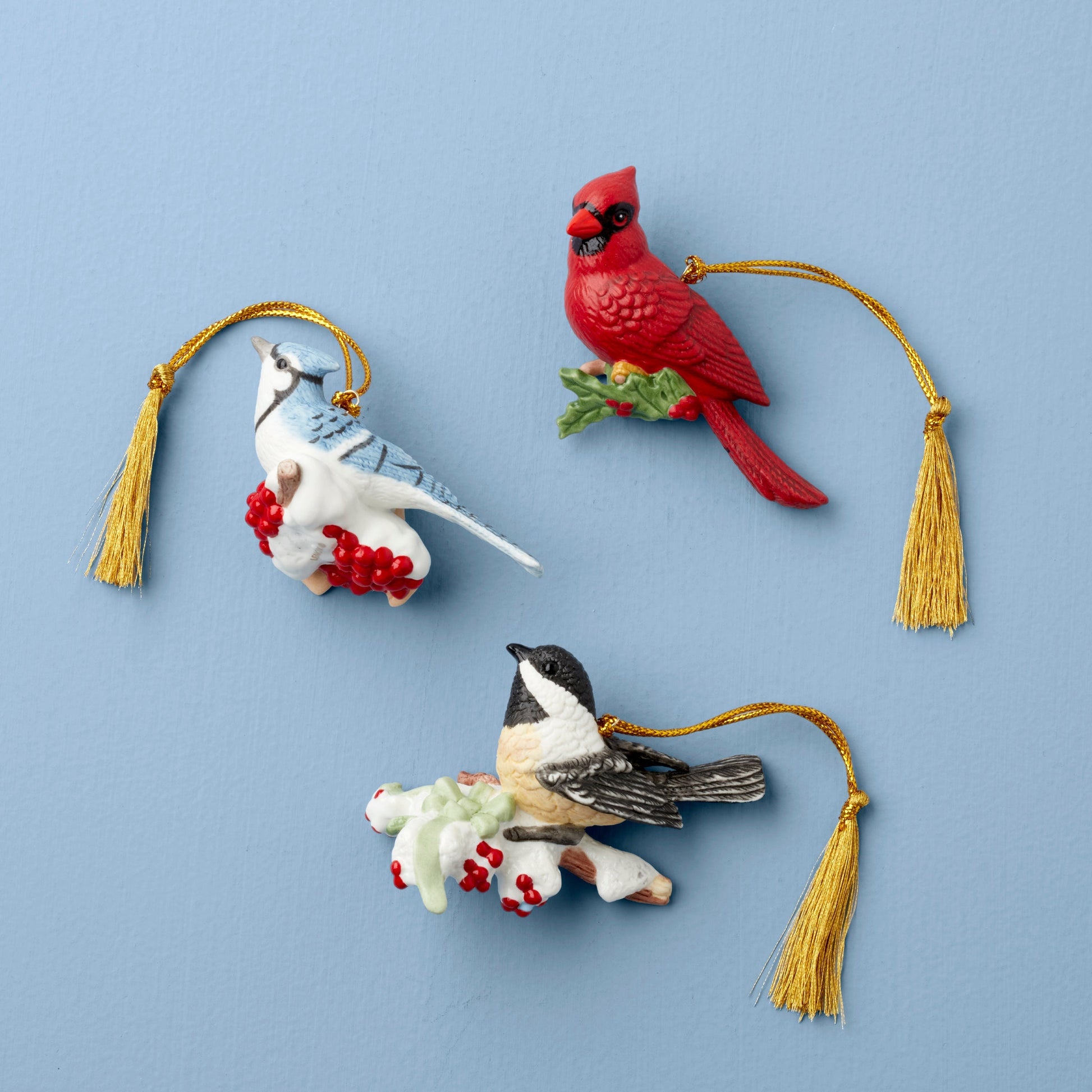 Winter Birds 3-Piece Ornament Set