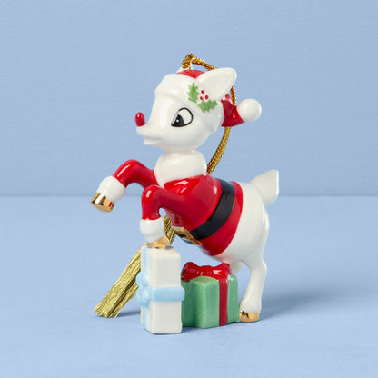 Rudolph in a Santa Suit Ornament