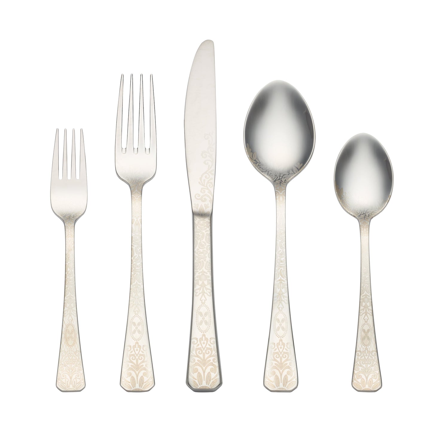 Floral Etch 5-Piece Place Setting