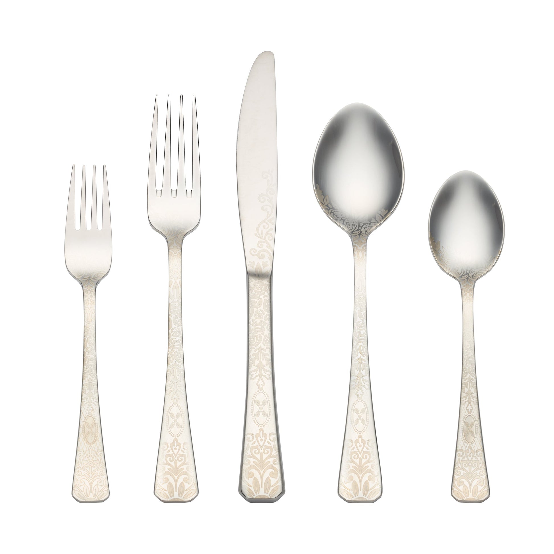 Floral Etch 5-Piece Place Setting