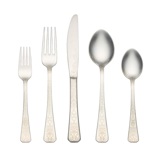 Floral Etch 5-Piece Place Setting