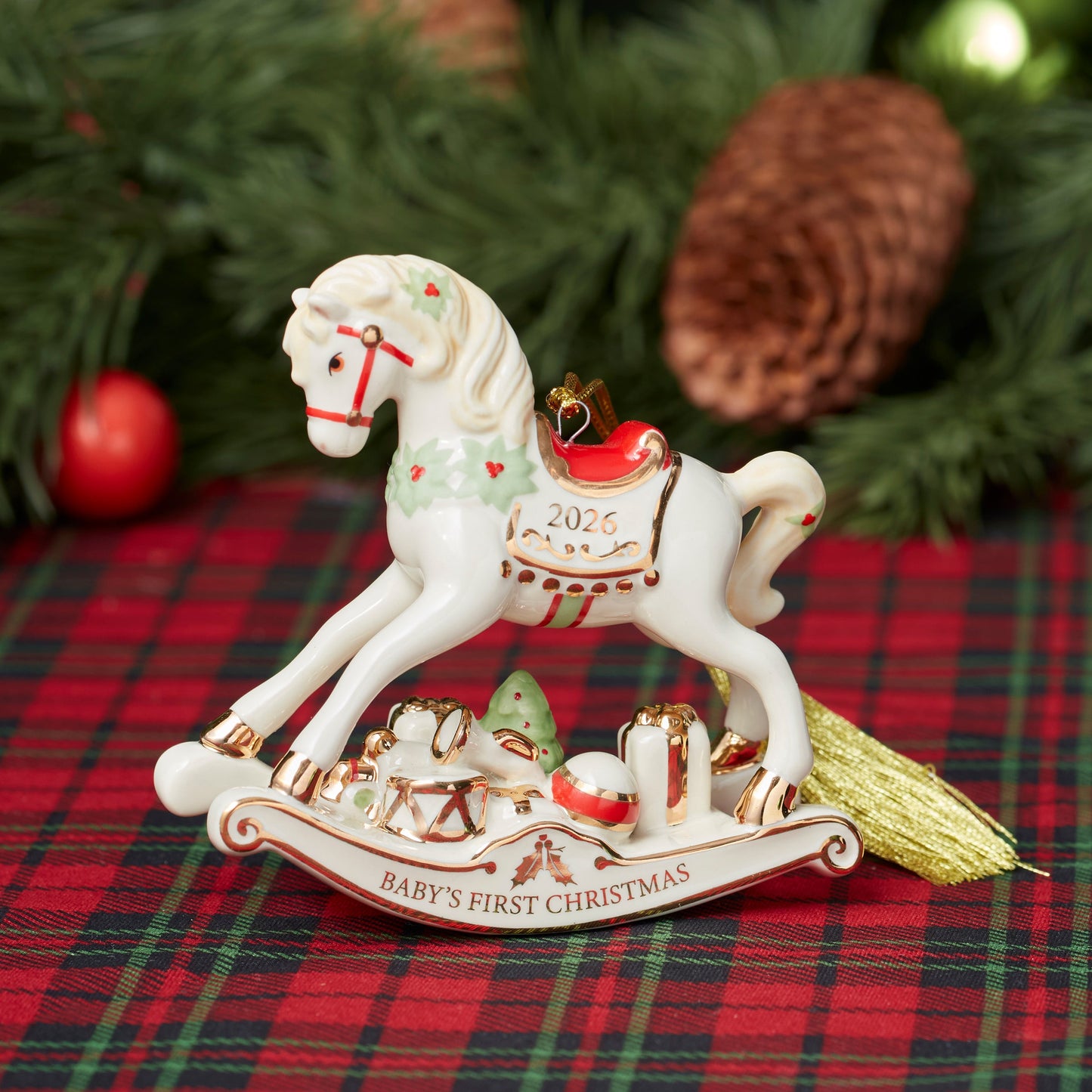 2026 Baby's 1st Christmas Vintage Rocking Horse Ornament