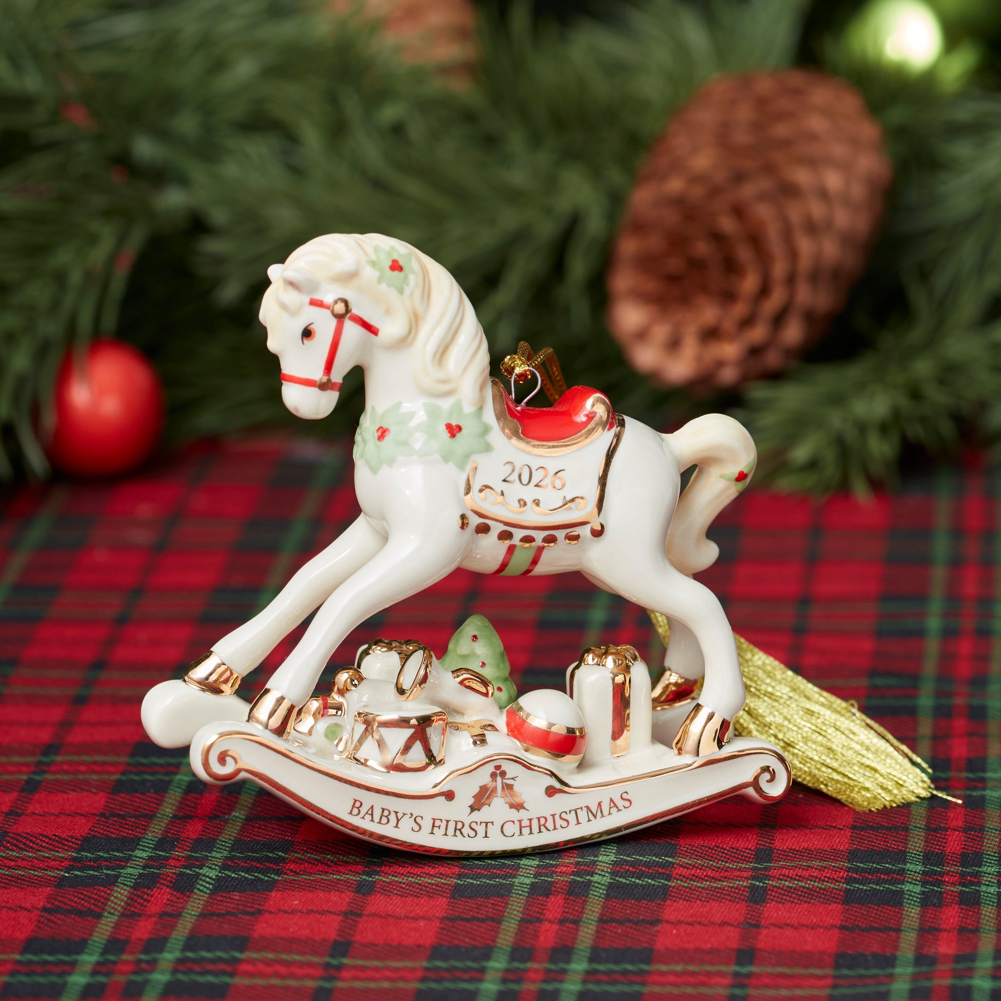 2026 Baby's 1st Christmas Vintage Rocking Horse Ornament