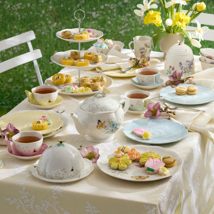 Butterfly Meadow Floral Yellow Accent Plates, Set of 4