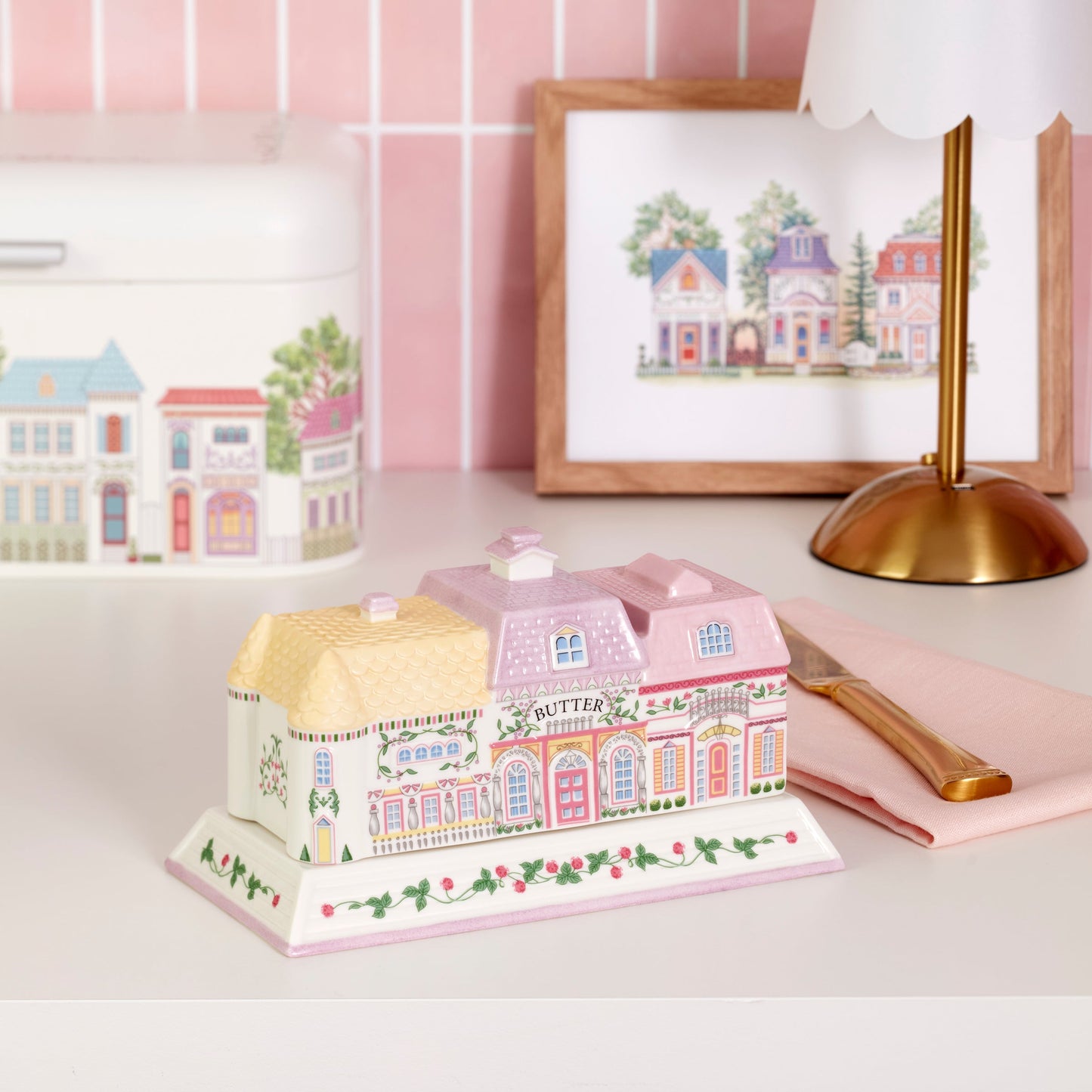 Lenox Spice Village Covered Butter Dish