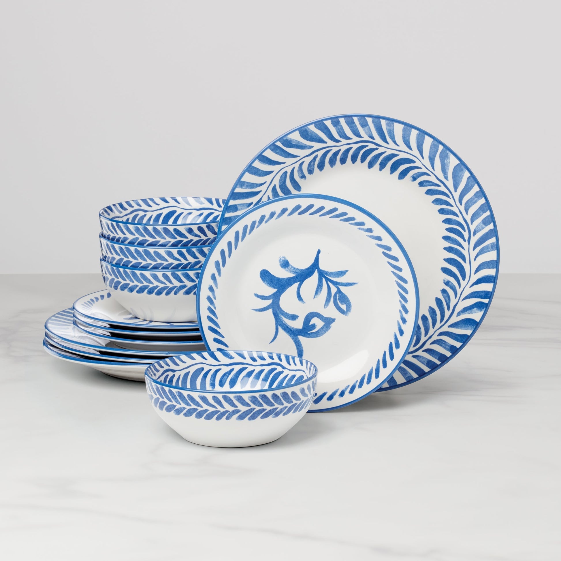 Solear Blue 12-Piece Dinnerware Set