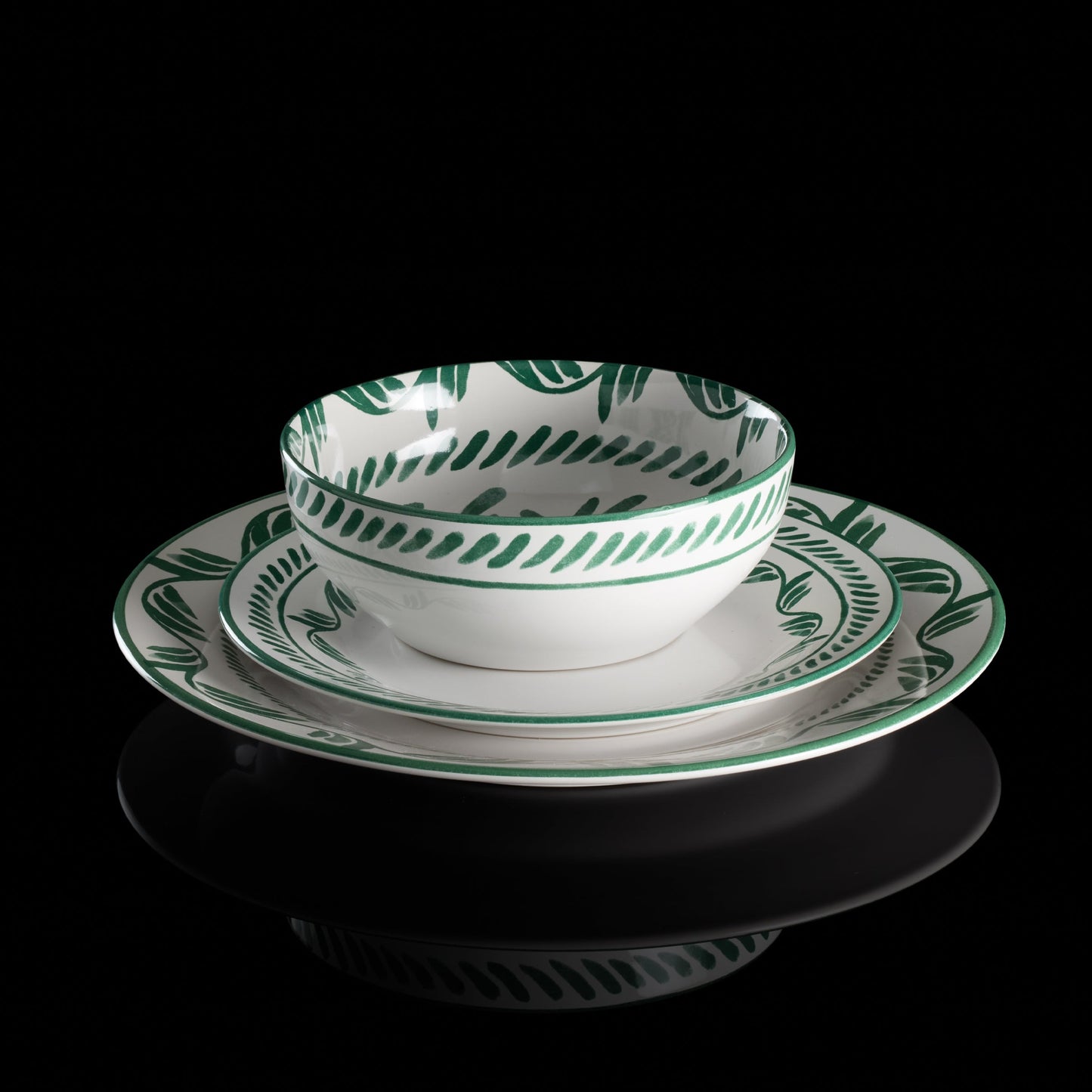 Solear Green 12-Piece Dinnerware Set