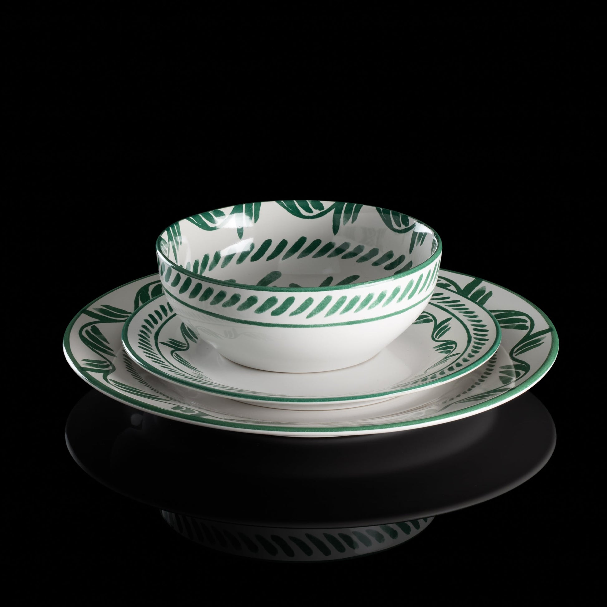 Solear Green 12-Piece Dinnerware Set