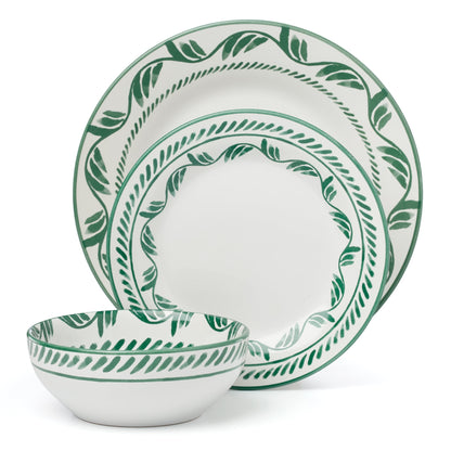 Solear Green 12-Piece Dinnerware Set