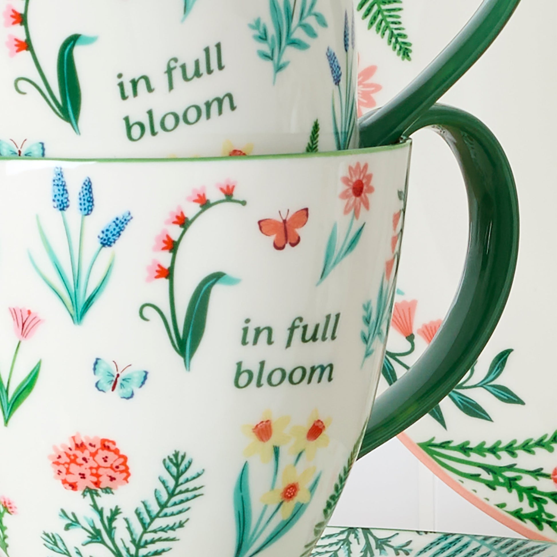 First Blooms Green Mugs, Set of 2