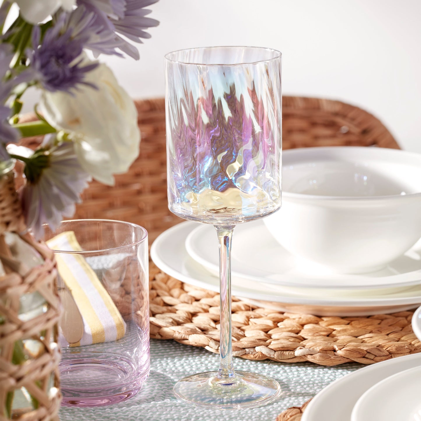 Tuscany Classics Iridescent White Wine Glasses, Set of 4