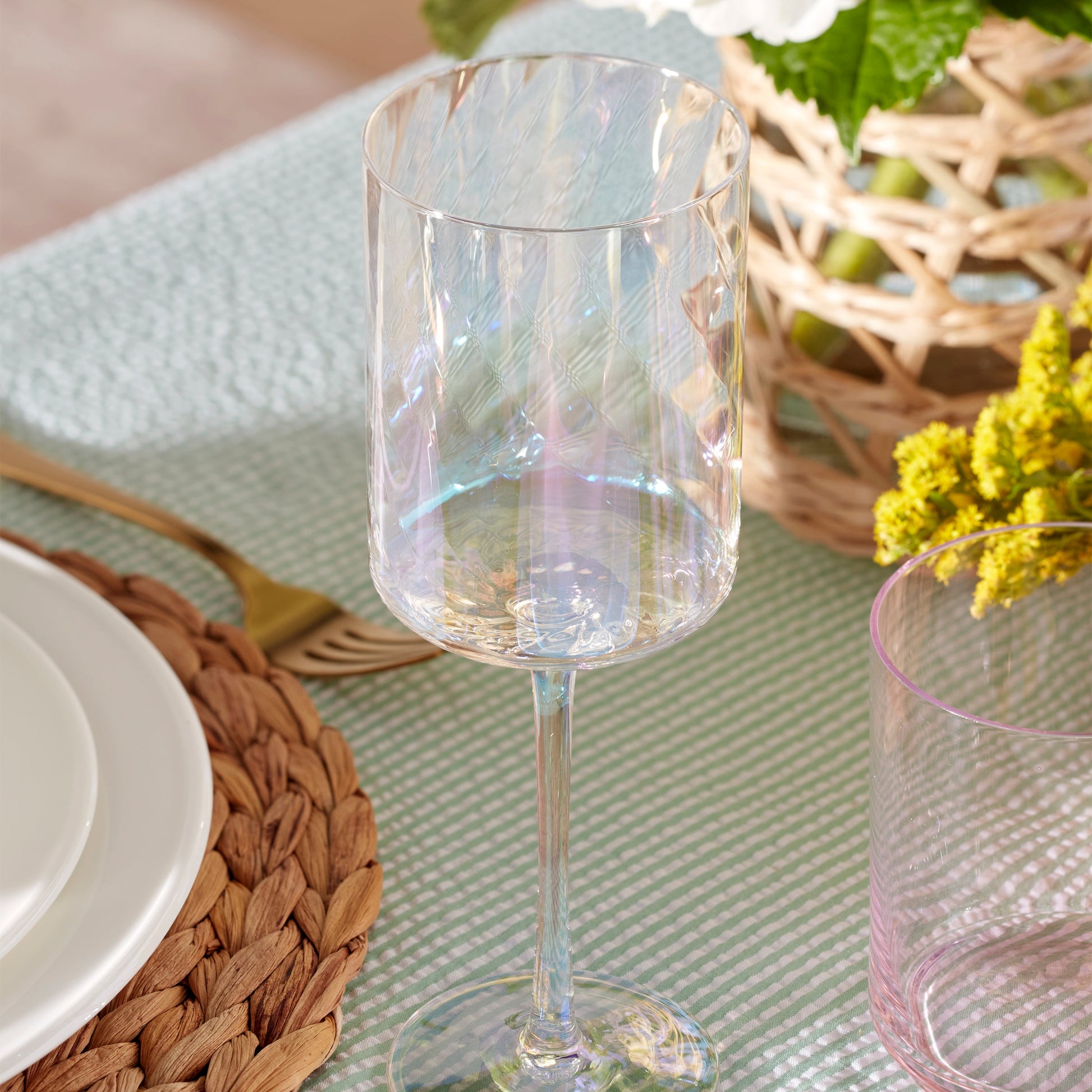 Tuscany Classics Iridescent White Wine Glasses, Set of 4