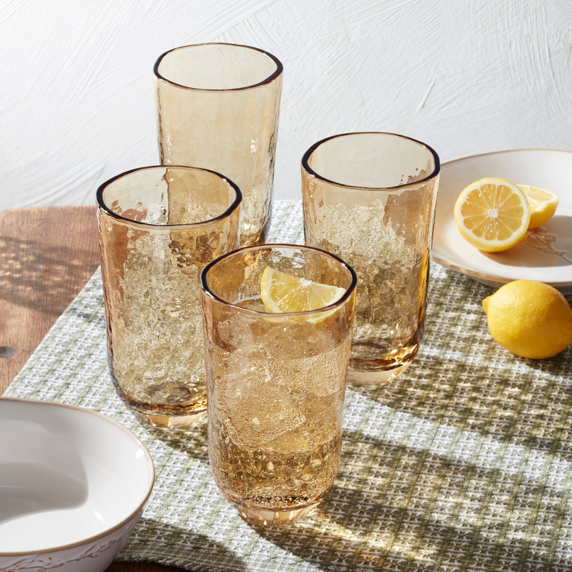 Homespun Amber Tall Tumbler - Set Of 4