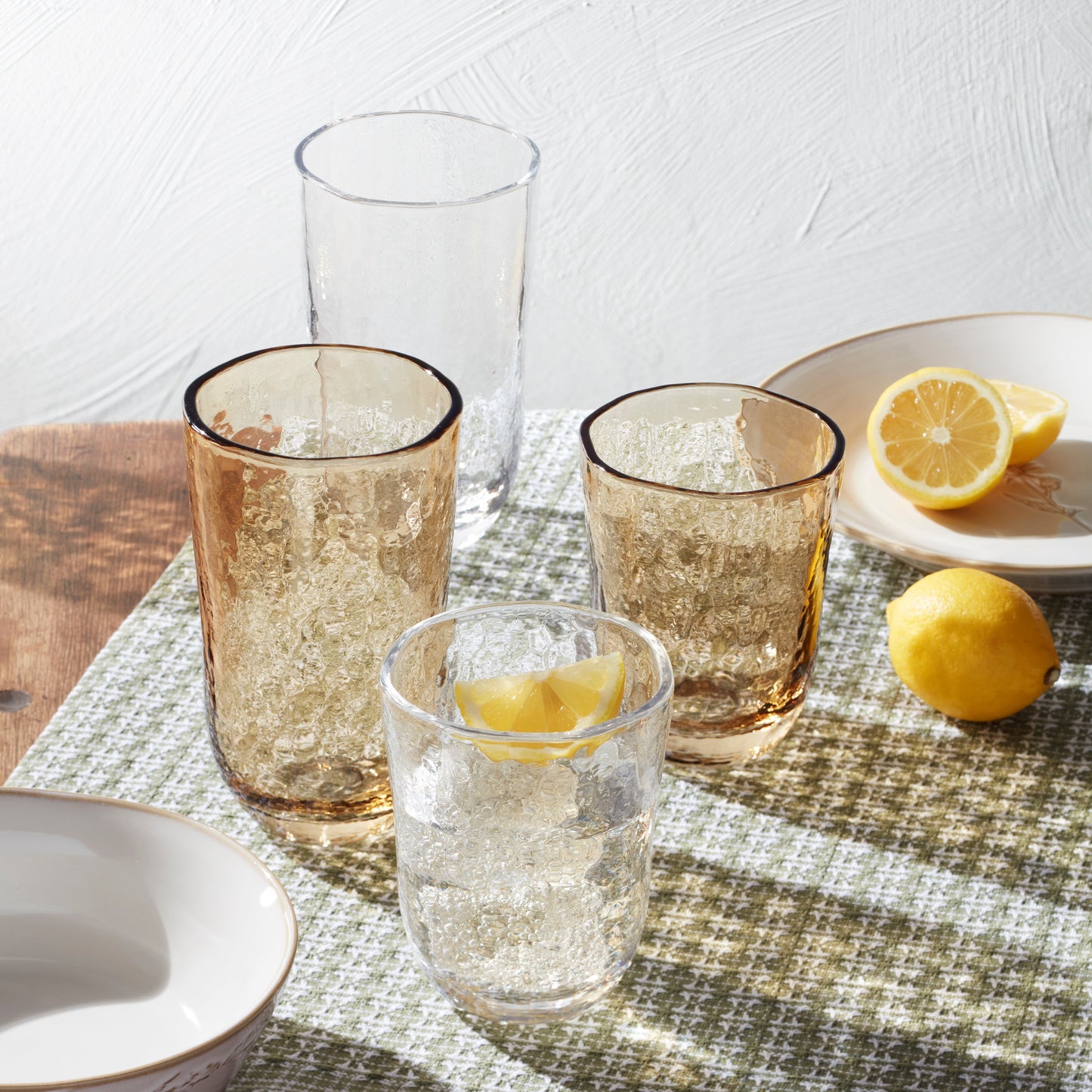 Homespun Clear Tall Tumbler - Set Of 4