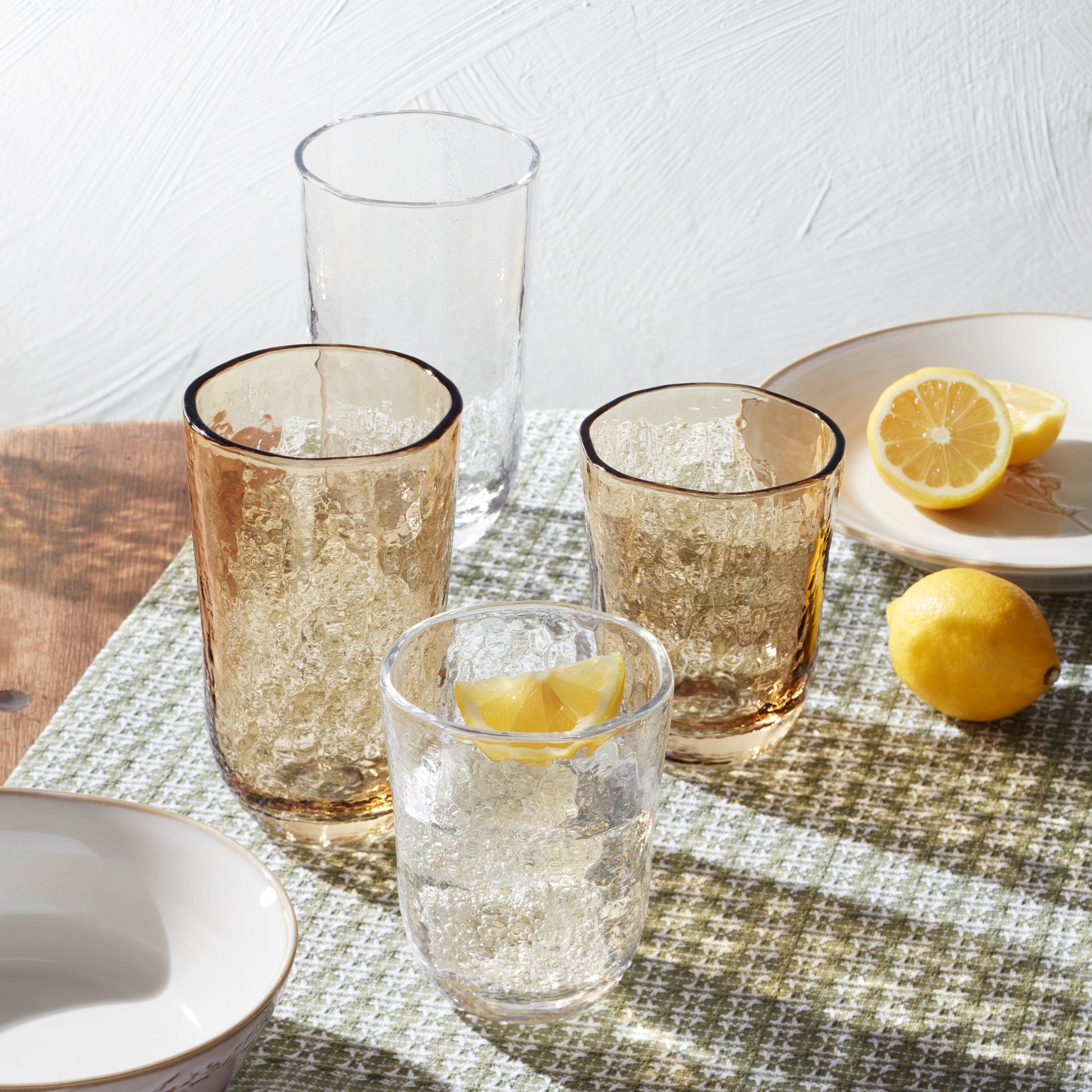 Homespun Clear Tall Tumbler - Set Of 4