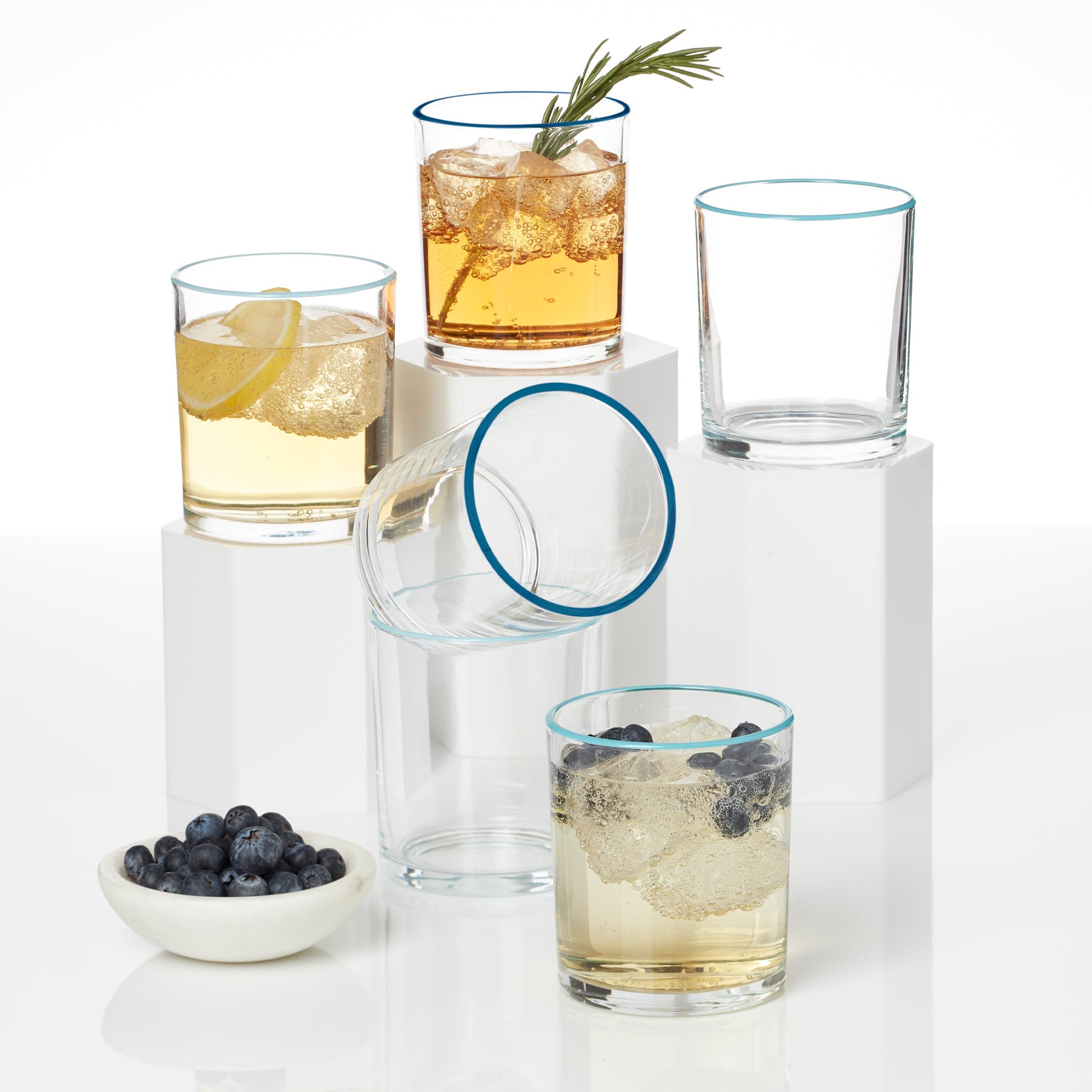 24 Seven Turquoise Medium Tumblers, Set of 6