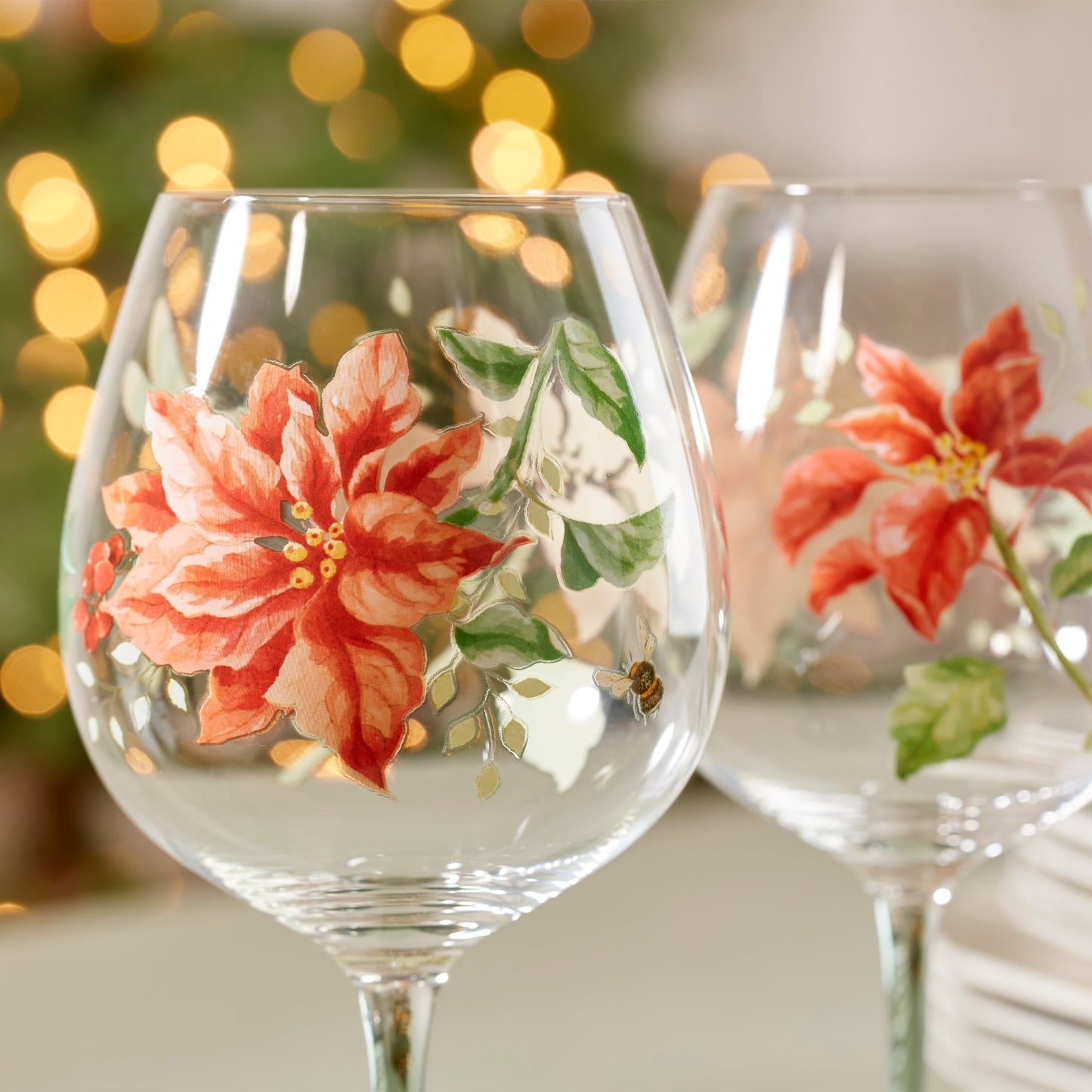 Butterfly Meadow Holiday Balloon Glasses, Set of 4